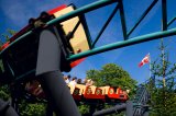 The modern roller coaster in Bakken amusement park