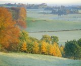 UK, England, Cheshire, frosty autumn landscape from Primrose Hill 